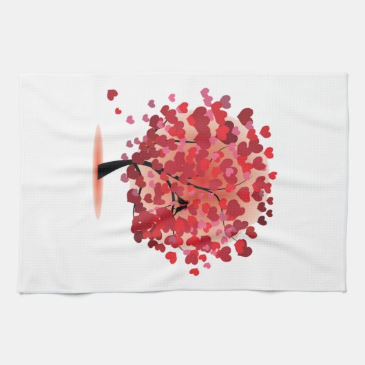 Serviette de cuisine Red Hearts Tree (Horizontal)