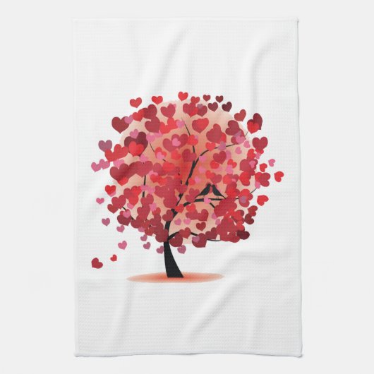 Serviette de cuisine Red Hearts Tree (Vertical)
