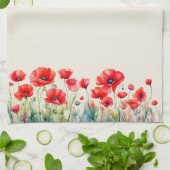 Serviette de cuisine Red Poppies (Plié)