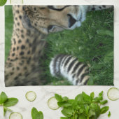 Serviette de cuisine repérée de guépard (Plié)