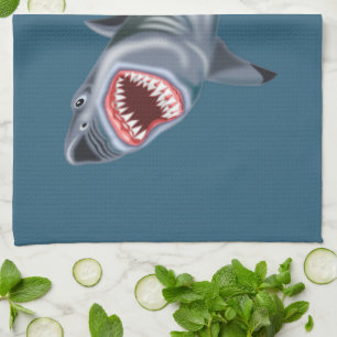 Serviette de cuisine requin couleurs personnalisée