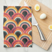 Serviette de cuisine Retro Arches Arc en arc-en-ci (Quart Plié)