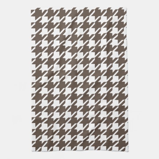 Serviette de cuisine rétro Brown Houndstooth (Vertical)