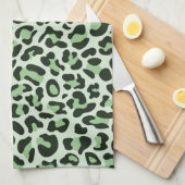 Serviette de cuisine retro Empreinte de léopard ve (Quart Plié)
