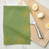 Serviette de cuisine rétro Mandala Avocado (Quart Plié)