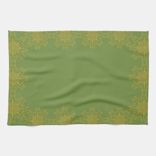 Serviette de cuisine rétro Mandala Avocado (Horizontal)