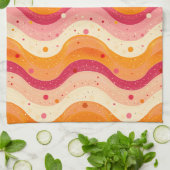 Serviette de cuisine Retro Sunset Waves (Plié)