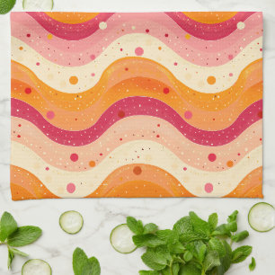 Serviette de cuisine Retro Sunset Waves