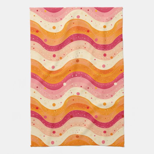 Serviette de cuisine Retro Sunset Waves (Vertical)