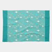 Serviette de cuisine rétro Turquoise et blanche ét (Horizontal)