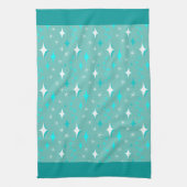 Serviette de cuisine rétro Turquoise et blanche ét (Vertical)