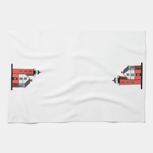 Serviette de cuisine ronde de phare d'île de (Horizontal)