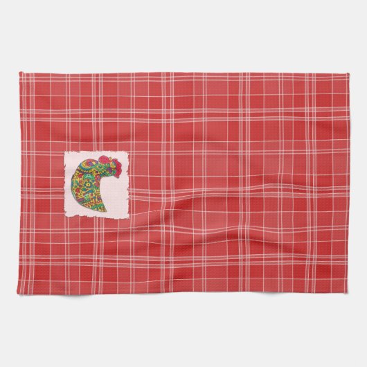 Serviette de cuisine Rooster Colorée (Horizontal)