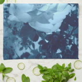 Serviette de cuisine Rose à teint bleu (Plié)