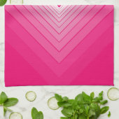 Serviette de cuisine rose avec Coeur (Plié)