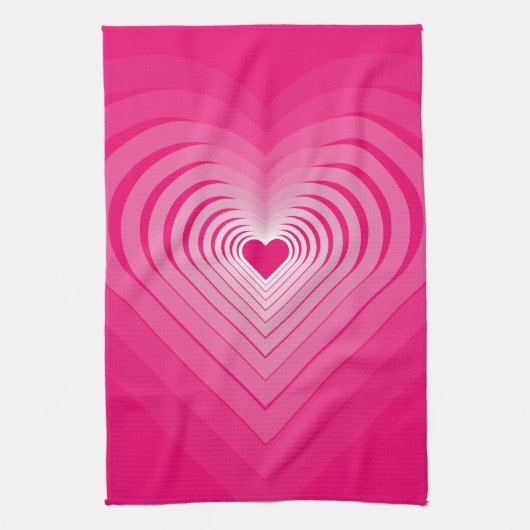 Serviette de cuisine rose avec Coeur (Vertical)