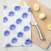 serviette de cuisine rose bleue (Quart Plié)
