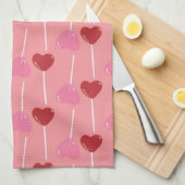 Serviette de cuisine rose bonbon Valentines (Quart Plié)