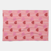 Serviette de cuisine rose bonbon Valentines (Horizontal)