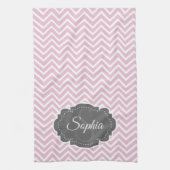 Serviette de cuisine rose Chevron (Vertical)