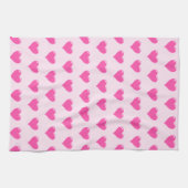 Serviette de cuisine rose Coeur - Votre couleur (Horizontal)
