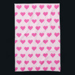 Serviette de cuisine rose Coeur - Votre couleur<br><div class="desc">Pink Hearts Kitchen Towel - Choisissez / ajoutez vos couleurs arrière - plans préférées / ou texte !</div>