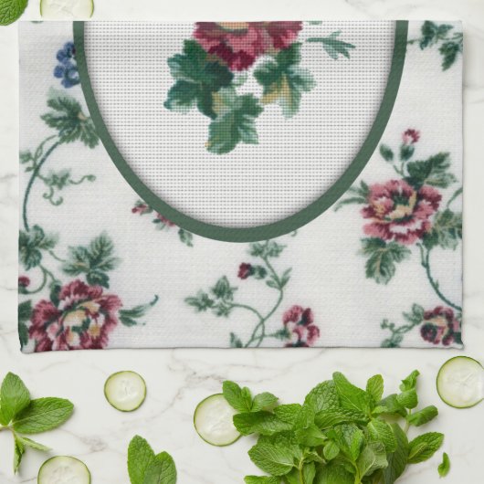 Serviette de cuisine rose Cross Stitch (Plié)