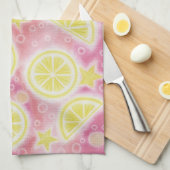 Serviette de cuisine rose de limonade (Quart Plié)