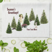 Serviette de cuisine rose de poinsettias de Jack (Plié)