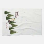 Serviette de cuisine rose de poinsettias de Jack (Horizontal)