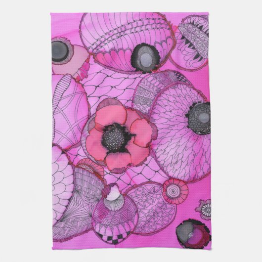 Serviette de cuisine rose de surprise (Vertical)