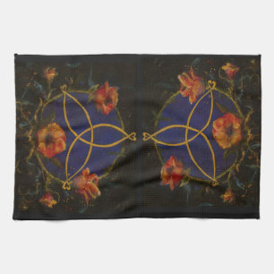 Serviette de cuisine rose d'Irlandais celtique par