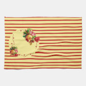 Serviette de cuisine rose en bande (Horizontal)