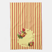Serviette de cuisine rose en bande (Vertical)