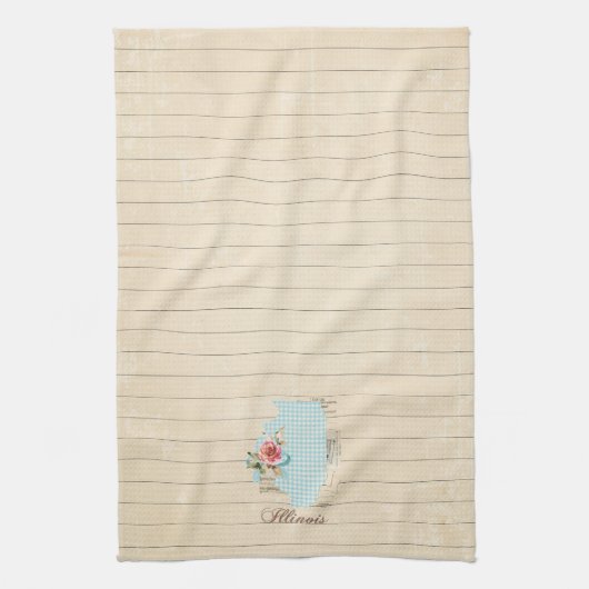 Serviette de cuisine rose En vichy Illinois Motif (Vertical)