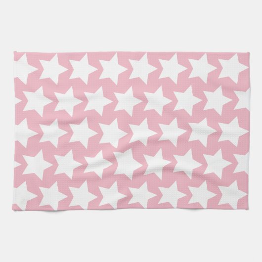 Serviette de cuisine rose et blanche poussiéreuse (Horizontal)