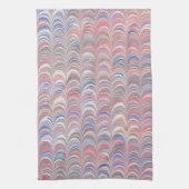 Serviette de cuisine rose et bleu Scallop Retro (Vertical)