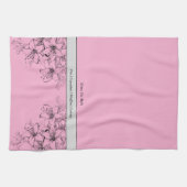 Serviette de cuisine rose et noire, c'est temps de (Horizontal)