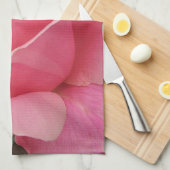 Serviette de cuisine rose Fleur (Quart Plié)