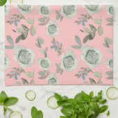 Serviette de cuisine rose Floral (Plié)