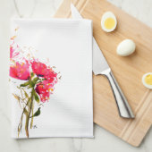 Serviette de cuisine rose Floral (Quart Plié)