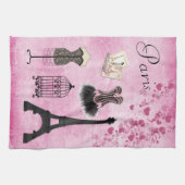 Serviette de cuisine rose Girly chic de mode de (Horizontal)