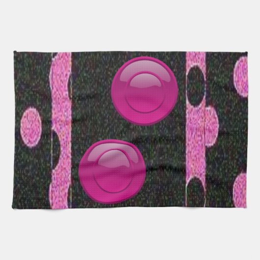 serviette de cuisine rose noire (Horizontal)