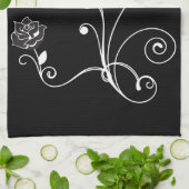 Serviette de cuisine Rose noire (Plié)