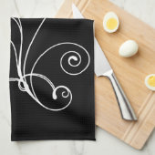 Serviette de cuisine Rose noire (Quart Plié)