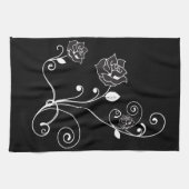 Serviette de cuisine Rose noire (Horizontal)