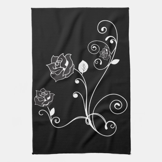 Serviette de cuisine Rose noire (Vertical)