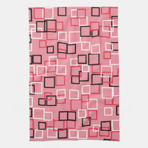 Serviette de cuisine rose rétro