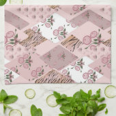 Serviette de cuisine rose/Rose (Plié)
