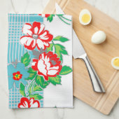 Serviette de cuisine Rose vintage (Quart Plié)